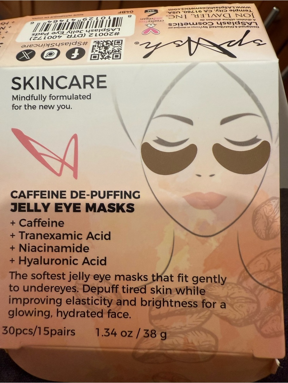 Caffeine De-Puffing Jelly Eye Masks – Pink